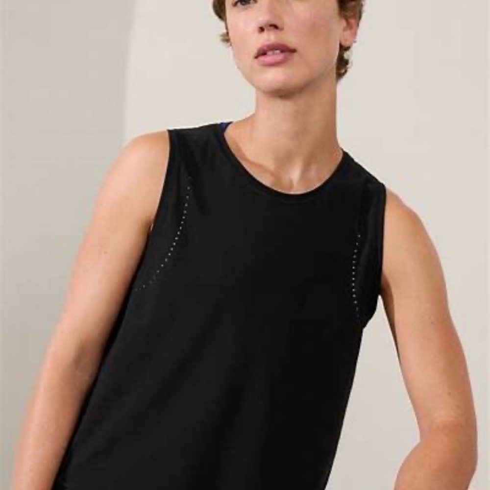 Athleta brand - ultimate muscle tee- black - new with tag size large